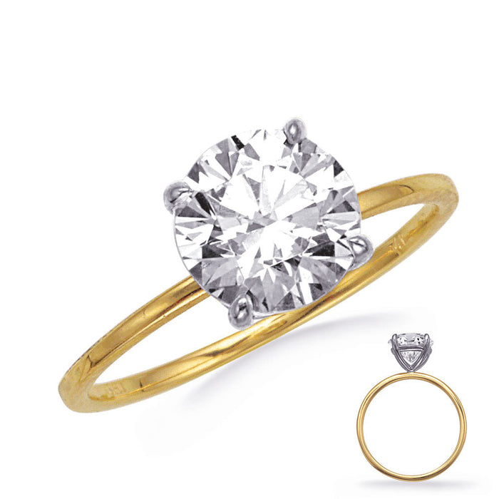 Yellow & White  Gold Engagement Ring 1ct