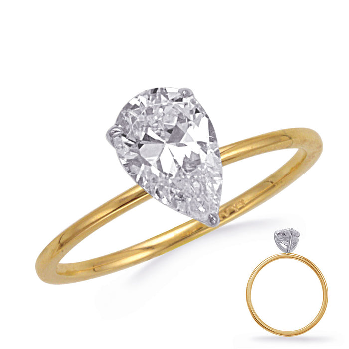 Yellow & White  Gold Engagement Ring 8x6