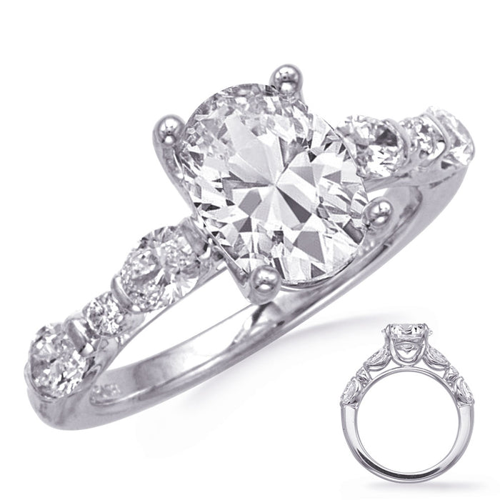 White Gold Oval Engagement Ring