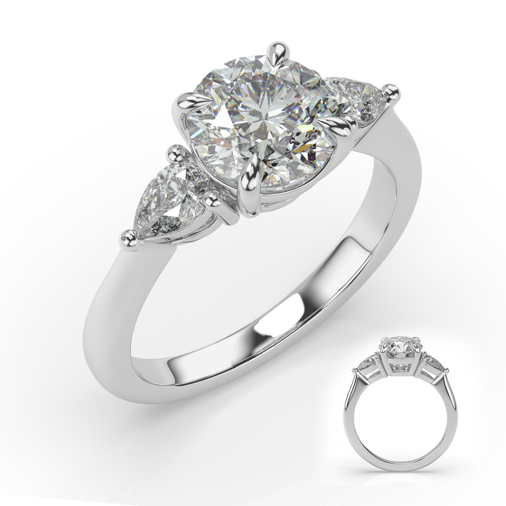 White Gold Pear Shape Engagement Ring