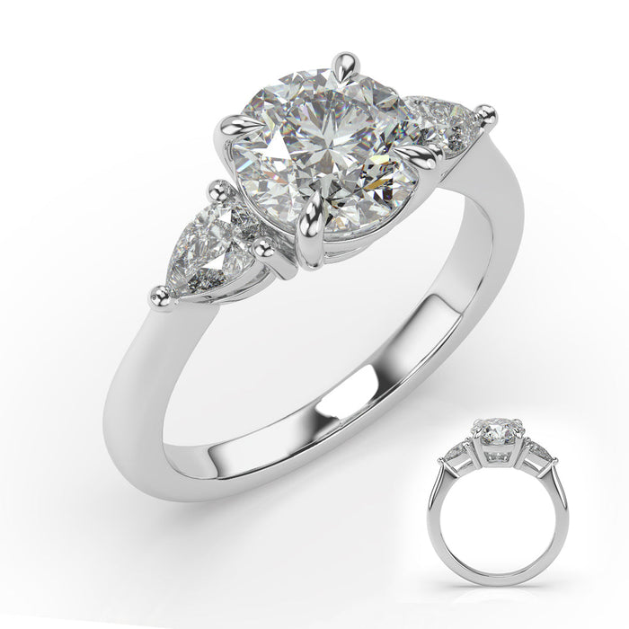 White Gold Pear Shape Engagement Ring