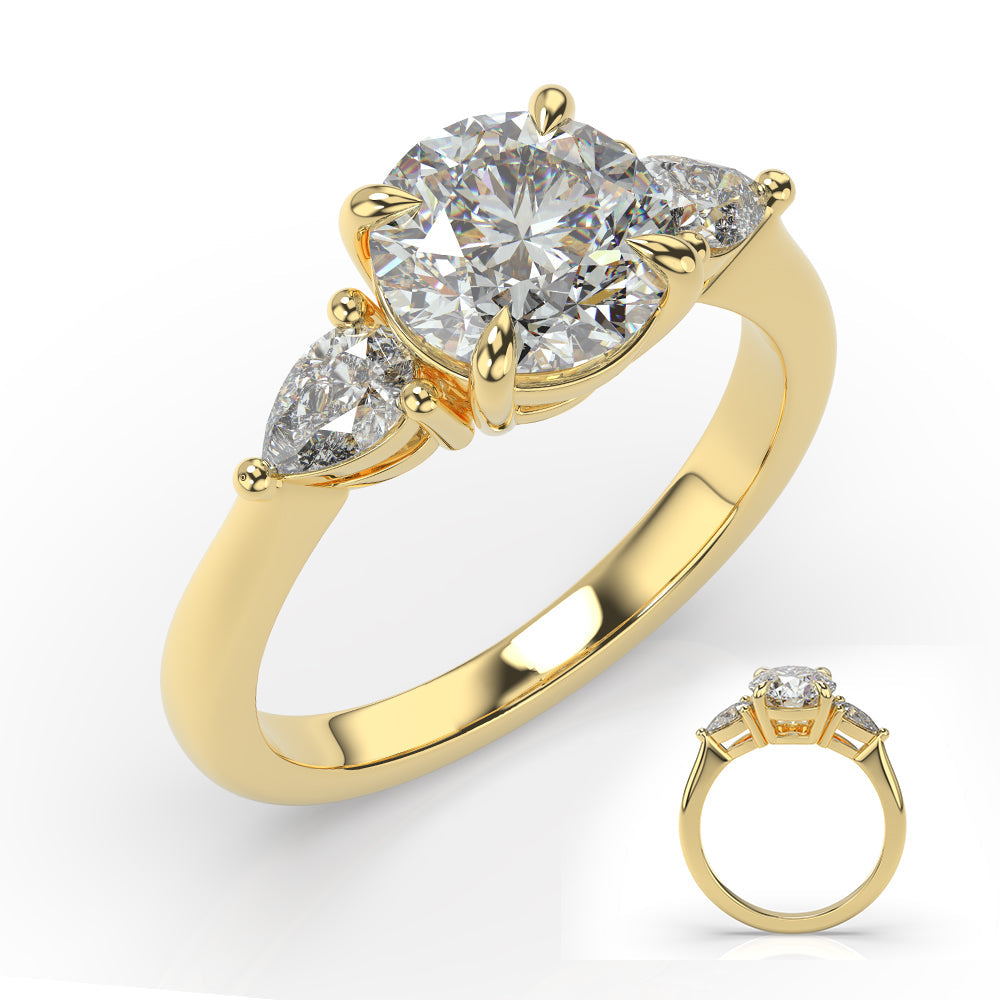 Yellow Gold Pear Shape Engagement Ring
