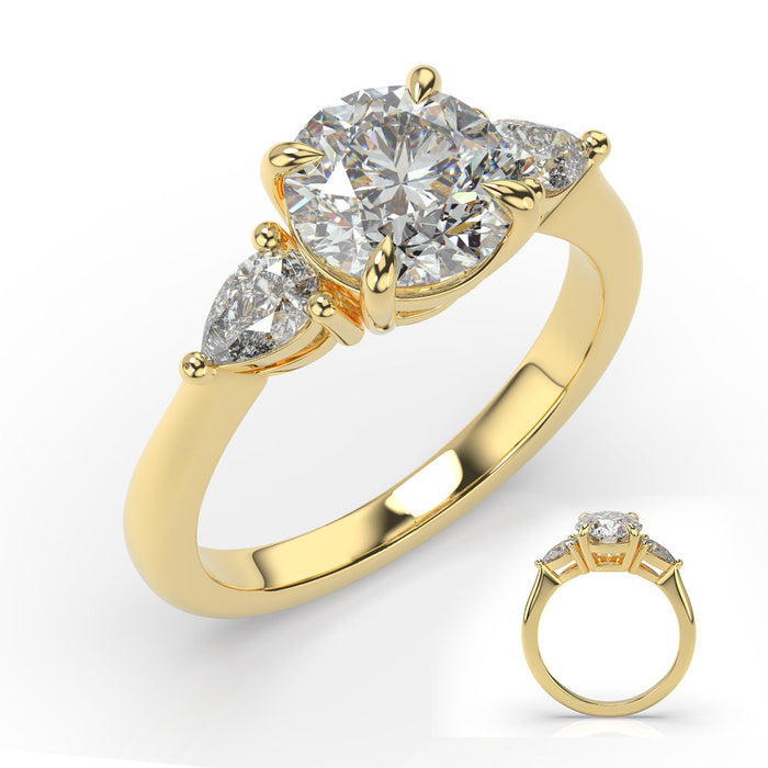 Yellow Gold Pear Shape Engagement Ring