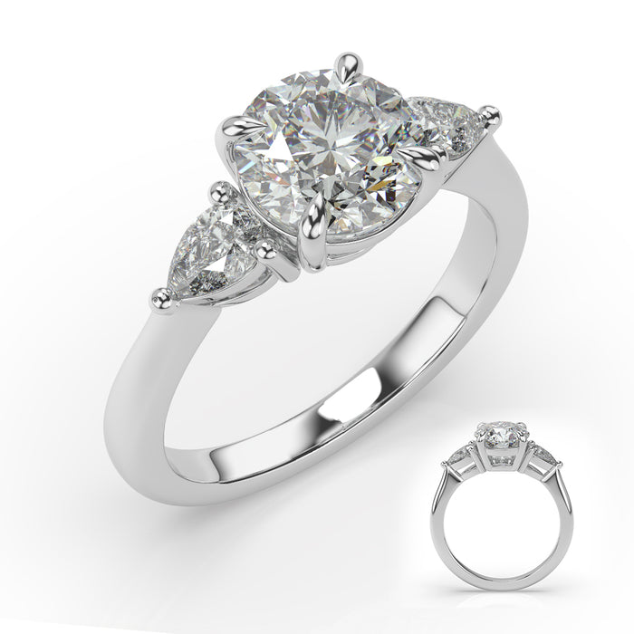 White Gold Pear Shape Engagement Ring