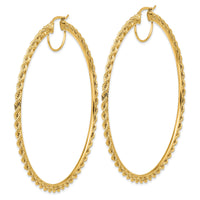14k Polished and D/C Rope 2.95mm Hoop Earrings-ER348