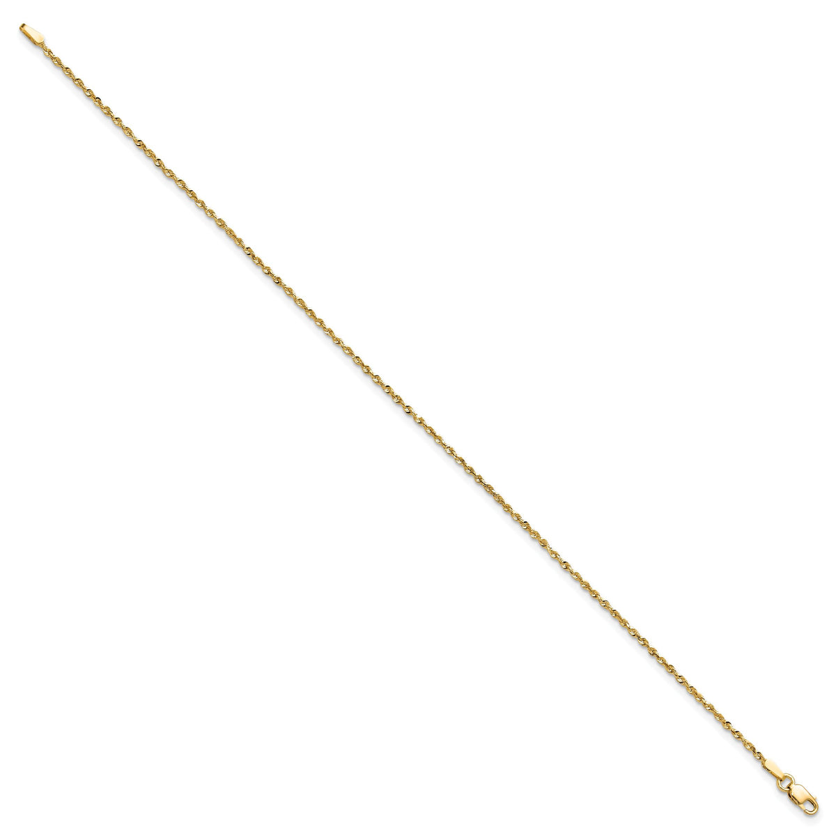 14k 1.5mm Diamond-cut Ultra Rope Chain Anklet-EXL012-9