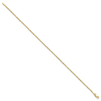 14k 1.5mm Diamond-cut Ultra Rope Chain Anklet-EXL012-10