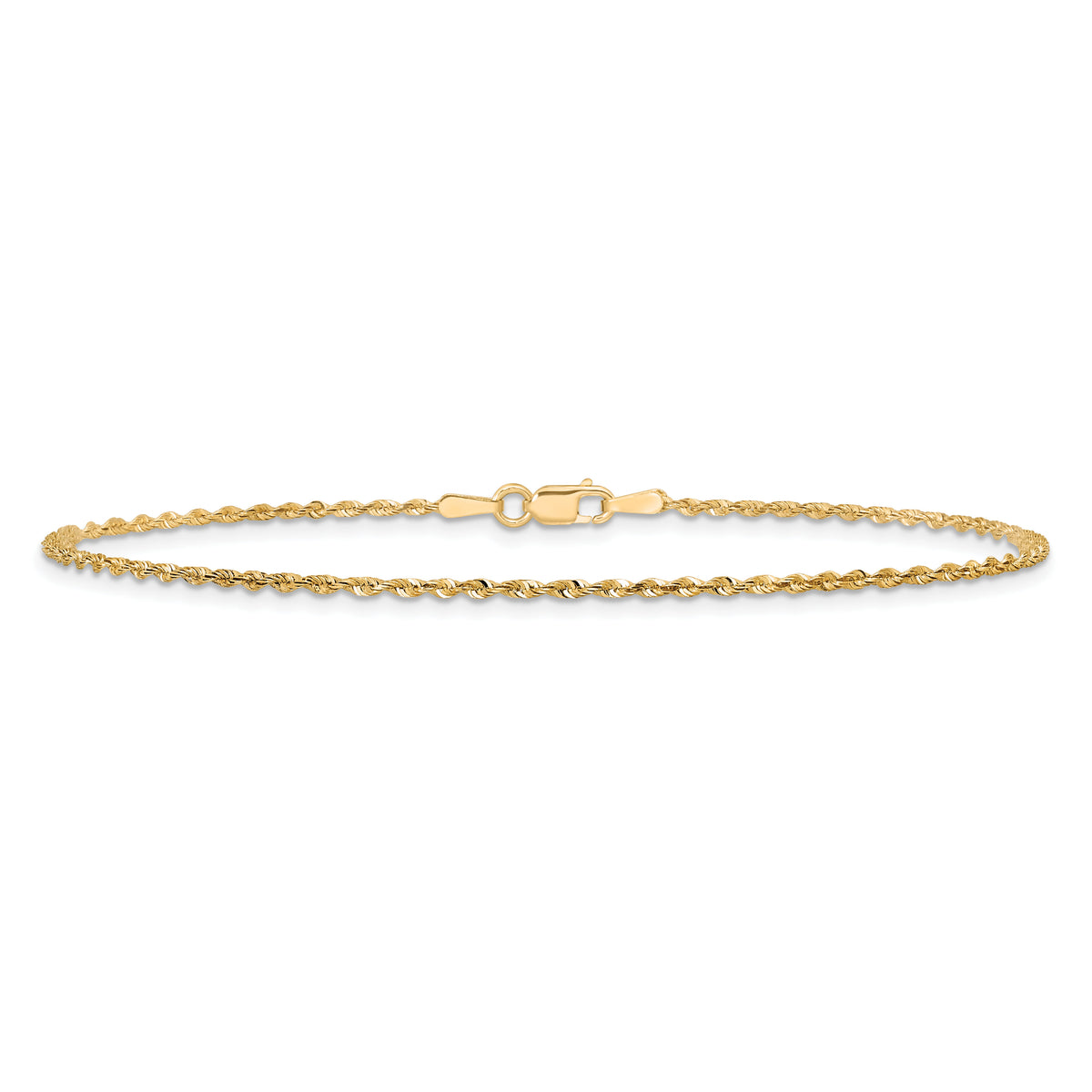 14k 1.5mm Diamond-cut Ultra Rope Chain Anklet-EXL012-9