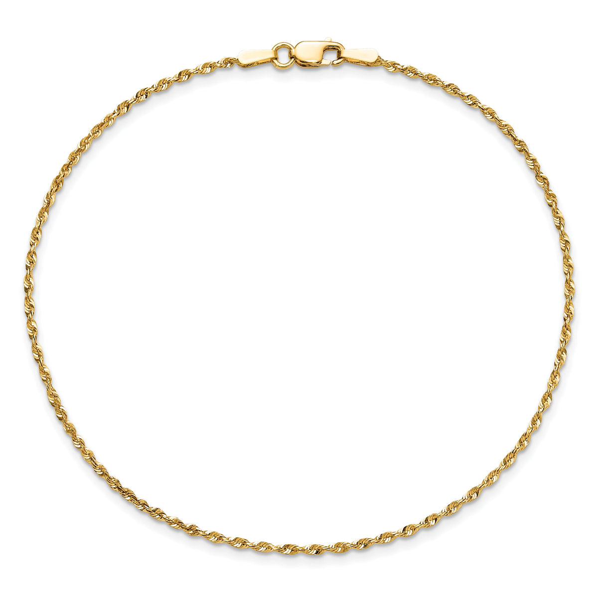14k 1.5mm Diamond-cut Ultra Rope Chain Anklet-EXL012-10