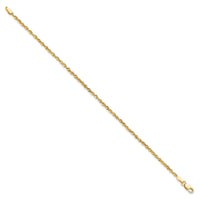 14k 2.0mm Ultra D/C Rope Chain Anklet-EXL016-9