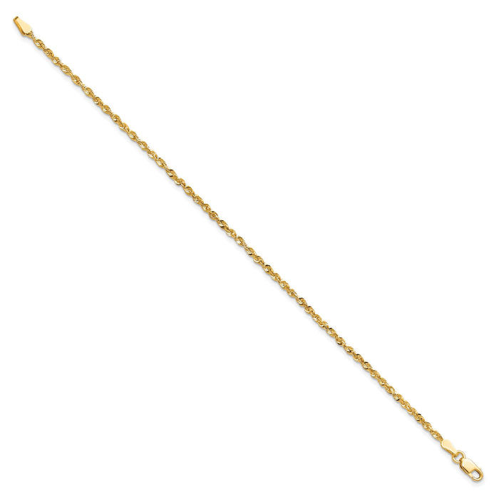 14k 2.0mm Ultra D/C Rope Chain Anklet-EXL016-9