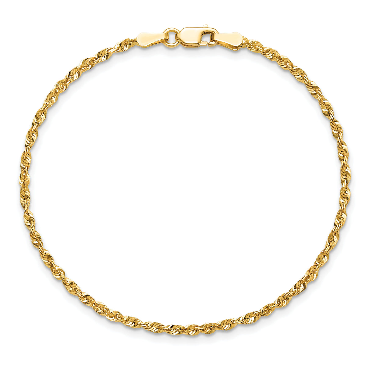 14k 2.0mm Ultra D/C Rope Chain Anklet-EXL016-9