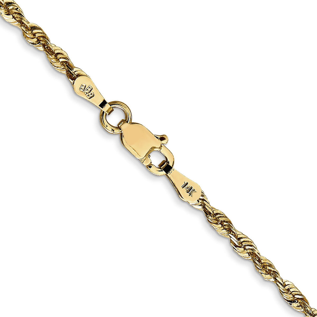 14k 2.25mm Ultra D/C Rope Chain-EXL018-20