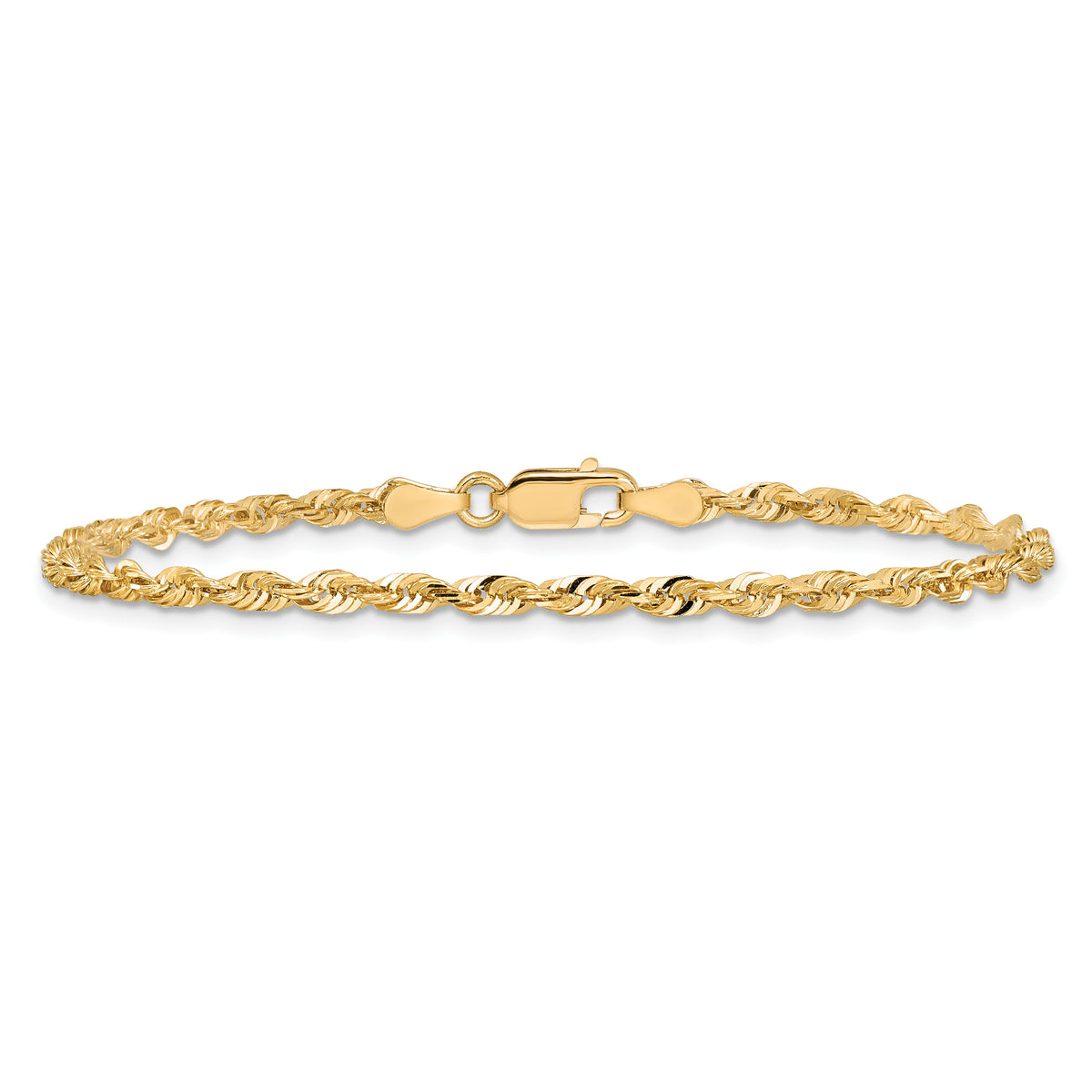 14k 2.75mm Ultra D/C Rope Chain Anklet-EXL023-10