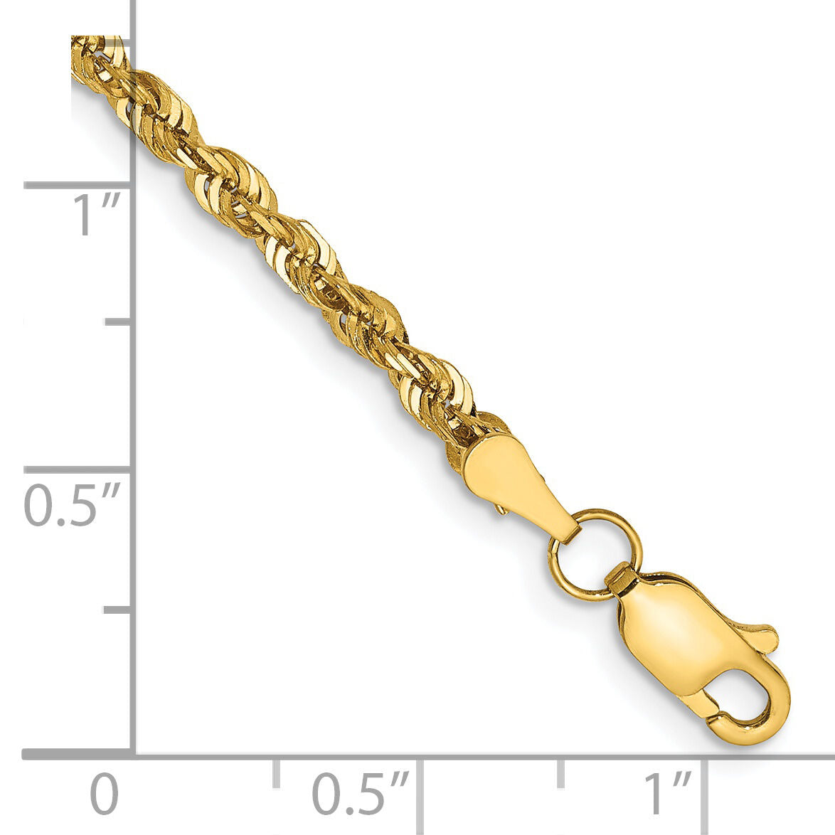 14k 2.75mm Ultra D/C Rope Chain Anklet-EXL023-10