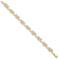 14k w/Rhodium Butterfly Bracelet-FB1049-7