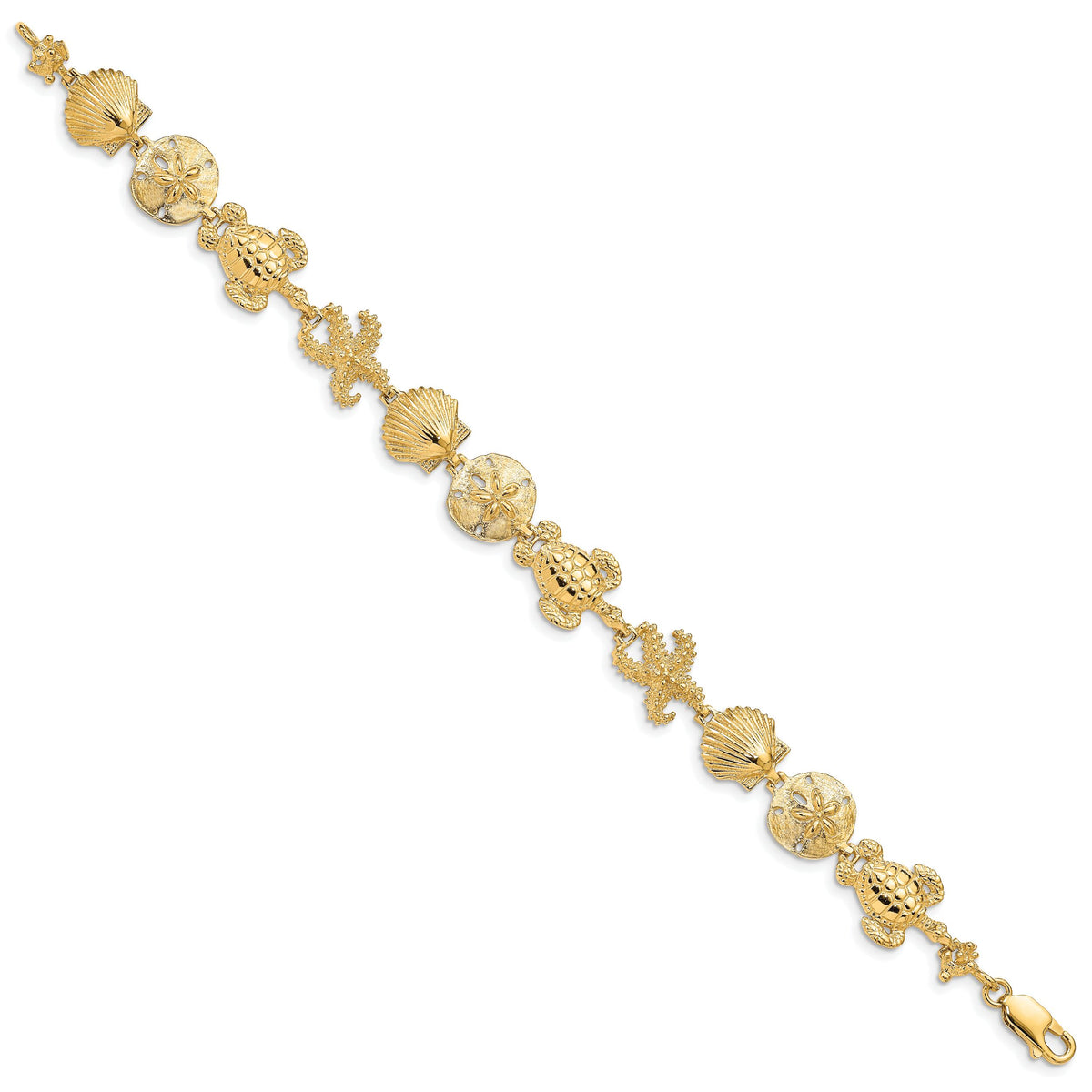 14k Sea Life Theme Bracelet-FB1111-7.25