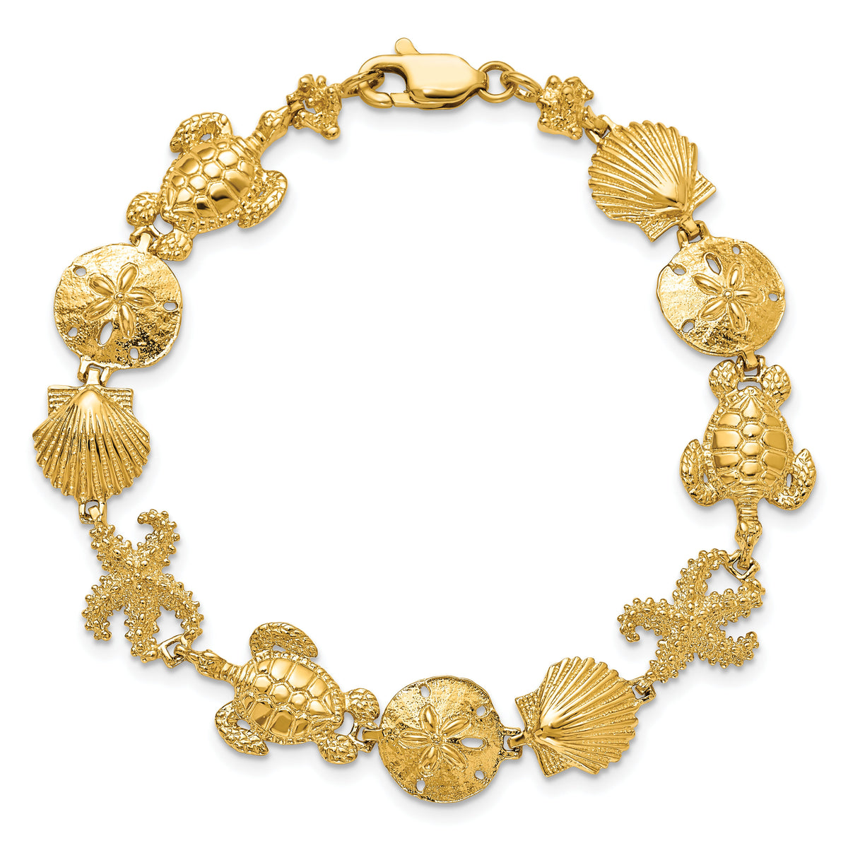 14k Sea Life Theme Bracelet-FB1111-7.25