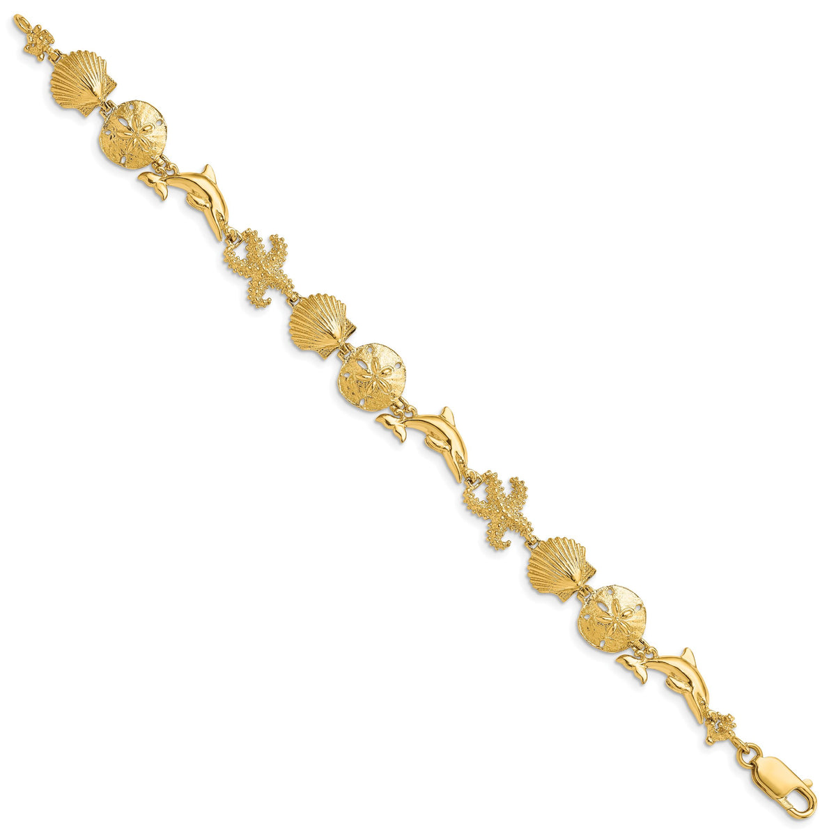 14k Seashore Theme Bracelet-FB1116-7.25