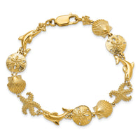 14k Seashore Theme Bracelet-FB1116-7.25