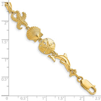 14k Seashore Theme Bracelet-FB1116-7.25