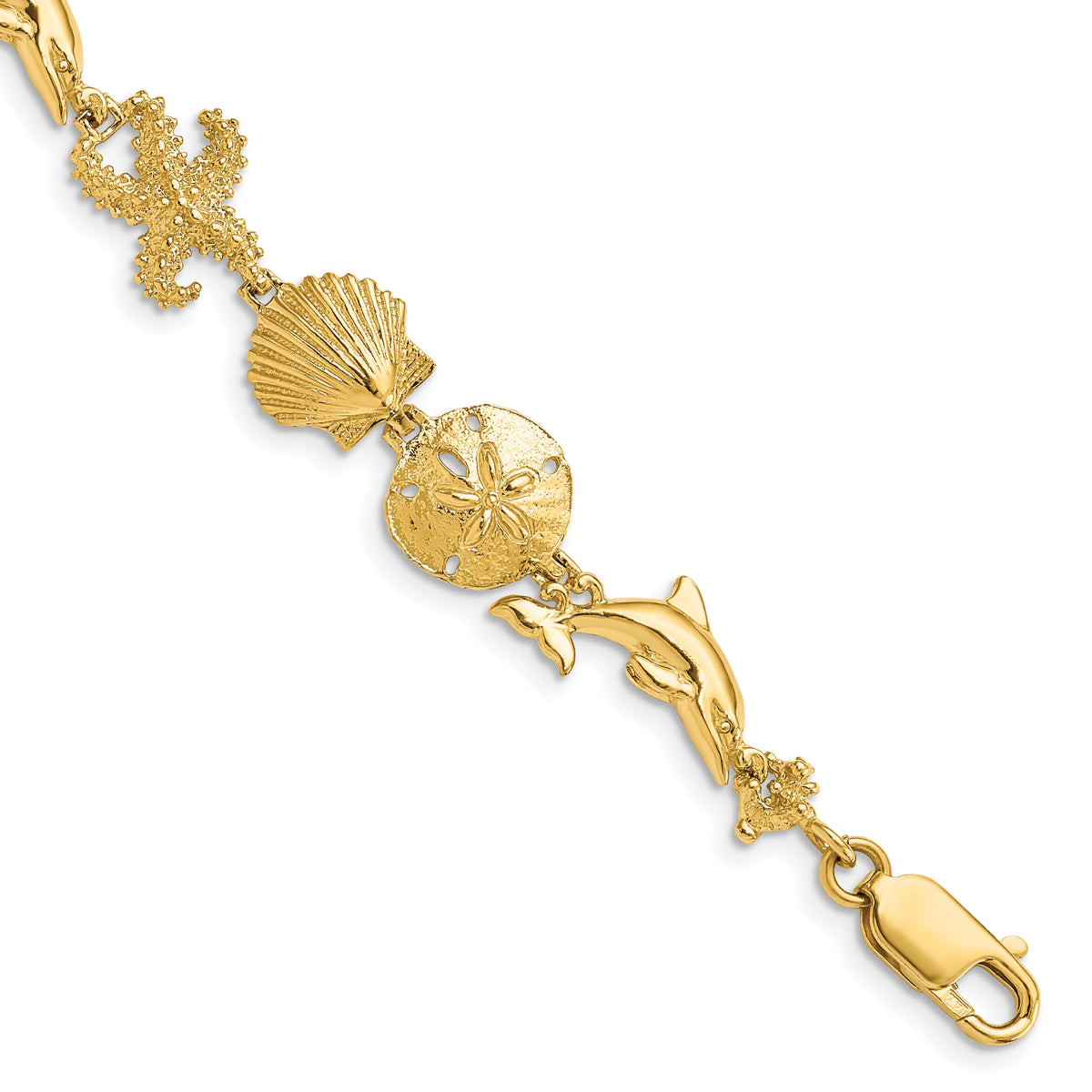 14k Seashore Theme Bracelet-FB1116-7.25