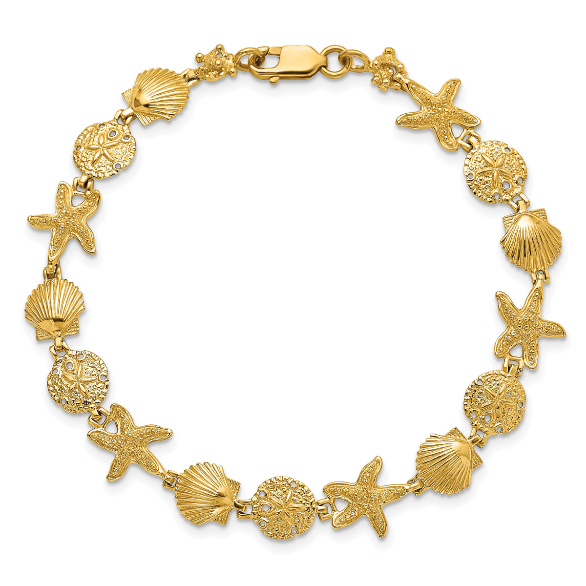 14k Seashell Theme Bracelet-FB1142-7.5