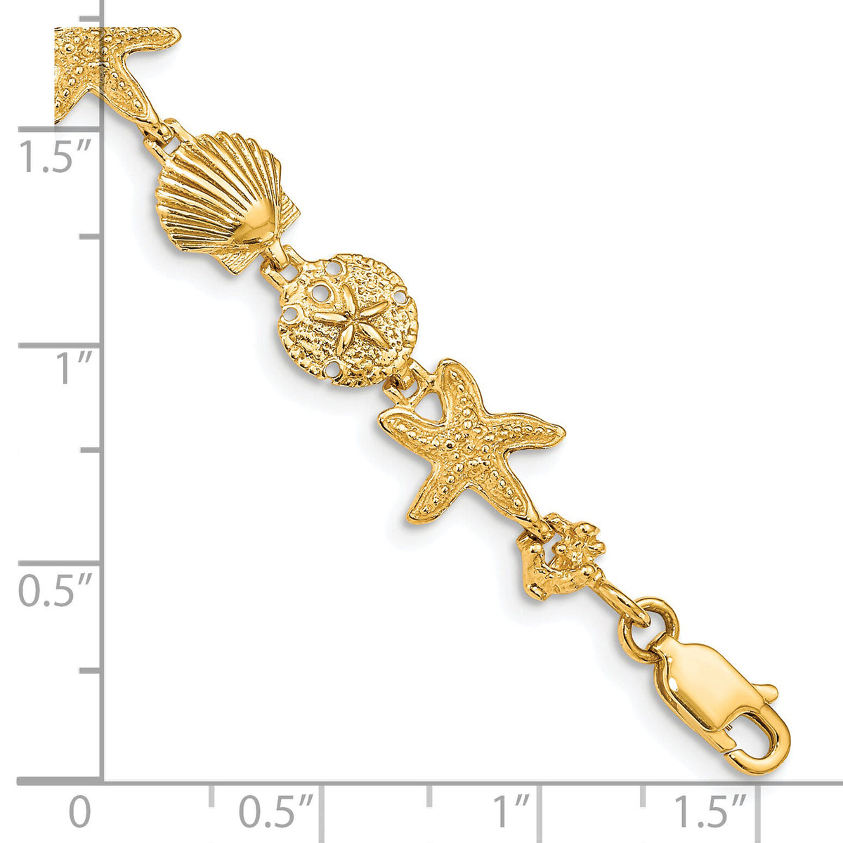 14k Seashell Theme Bracelet-FB1142-7.5
