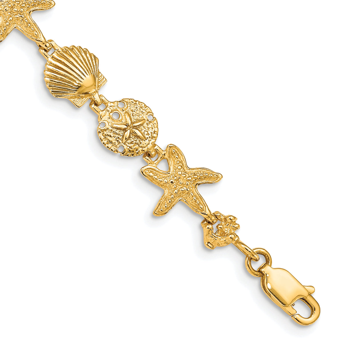 14k Seashell Theme Bracelet-FB1142-7.5