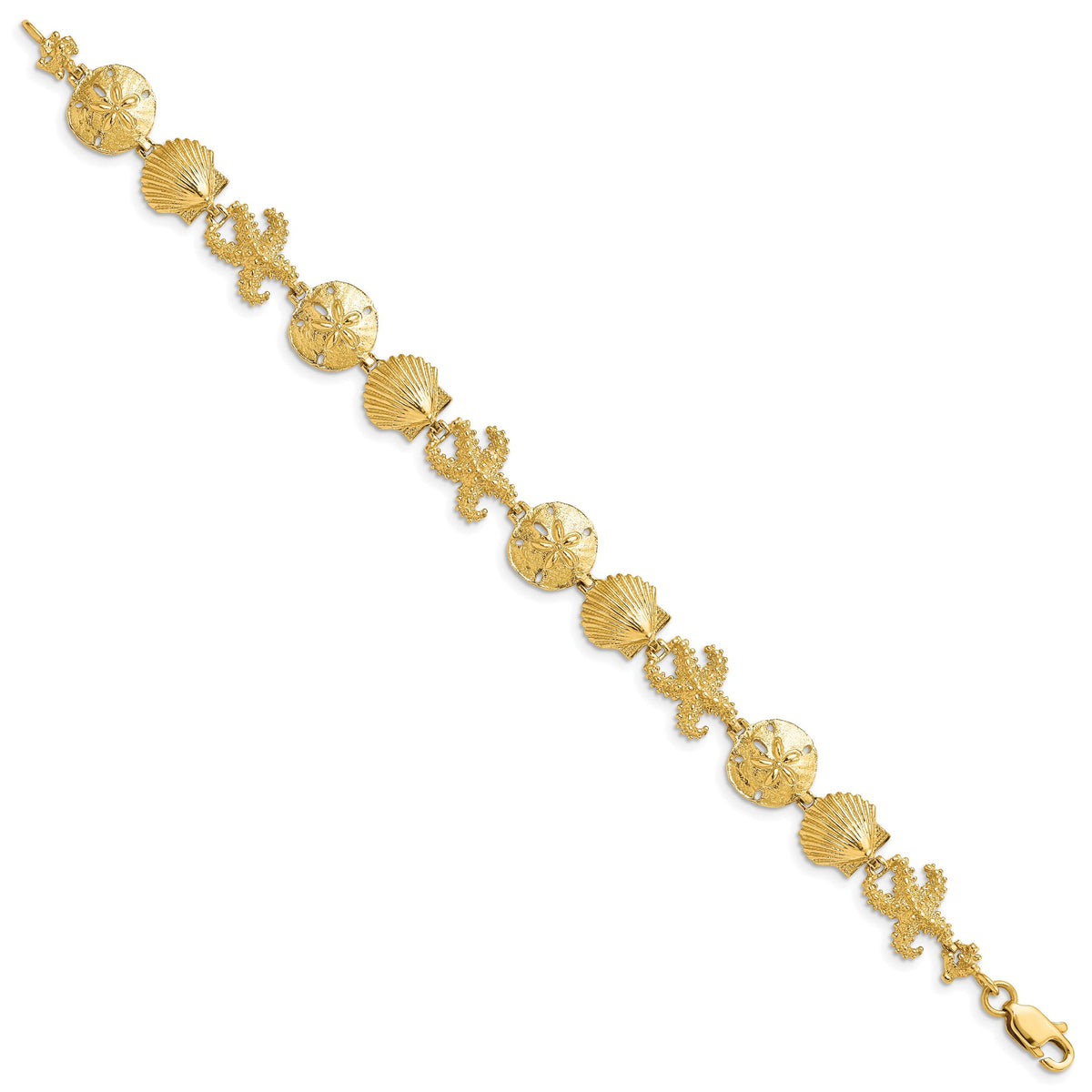 14k Seashell Theme Bracelet-FB1143-7.25