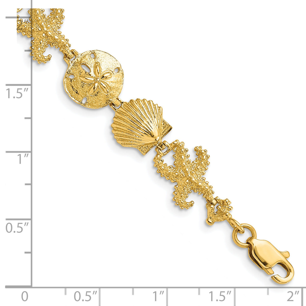 14k Seashell Theme Bracelet-FB1143-7.25