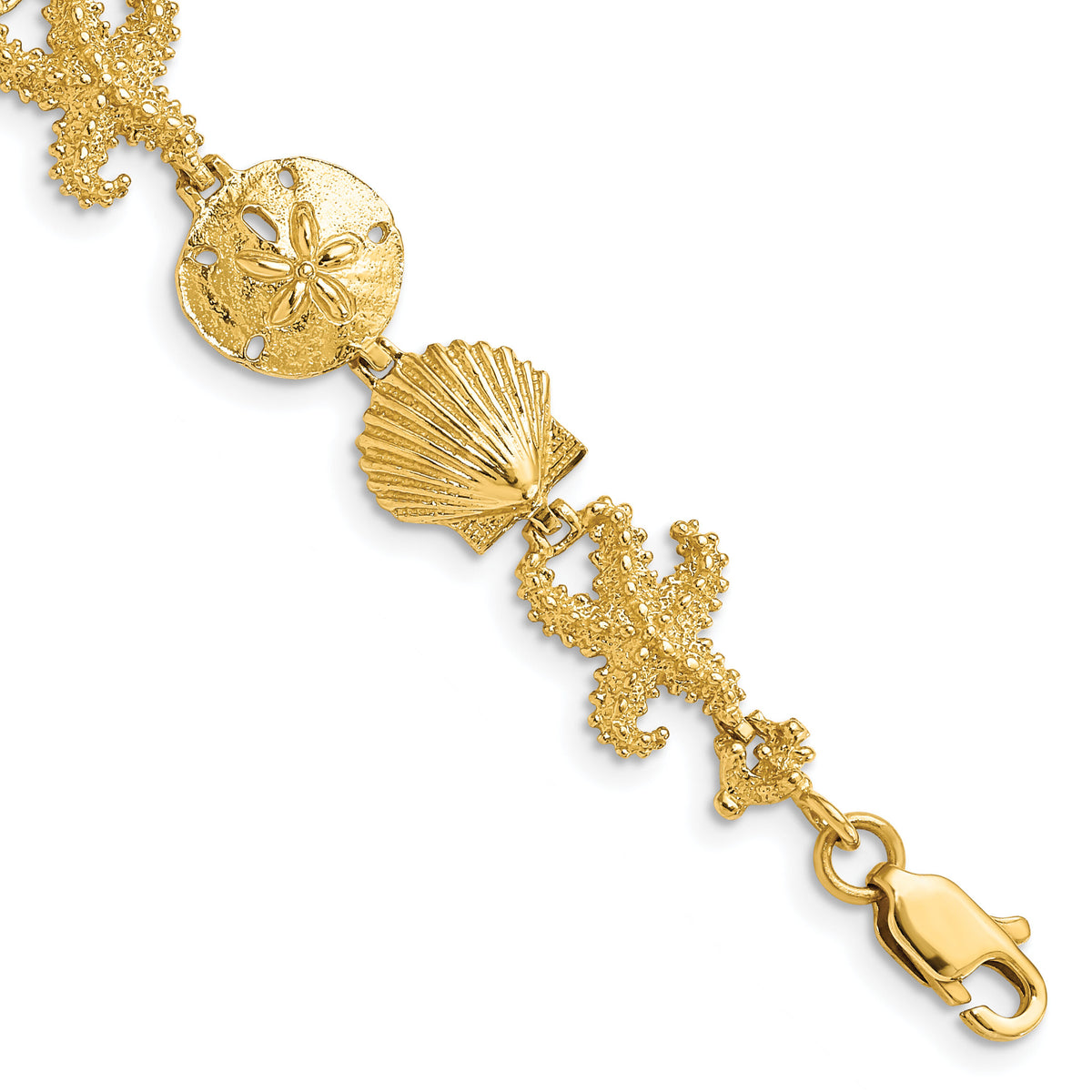 14k Seashell Theme Bracelet-FB1143-7.25