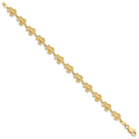 14k Swimming Sea Turtle Bracelet-FB1149-7.25