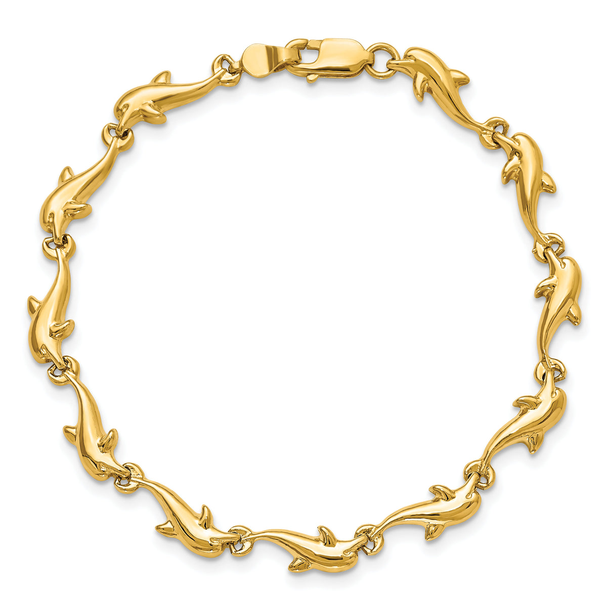 14k Dolphin Bracelet-FB1160-7