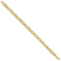 14K Diamond Cut Heart Bracelet-FB1190-7