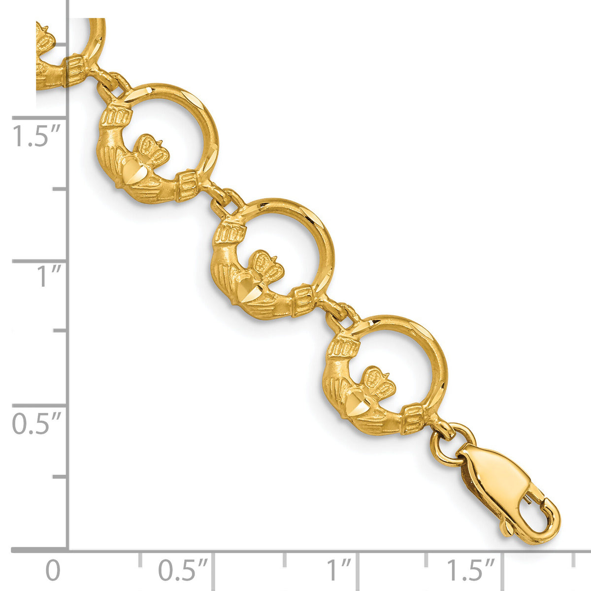 14K Claddagh Bracelet-FB1217-7