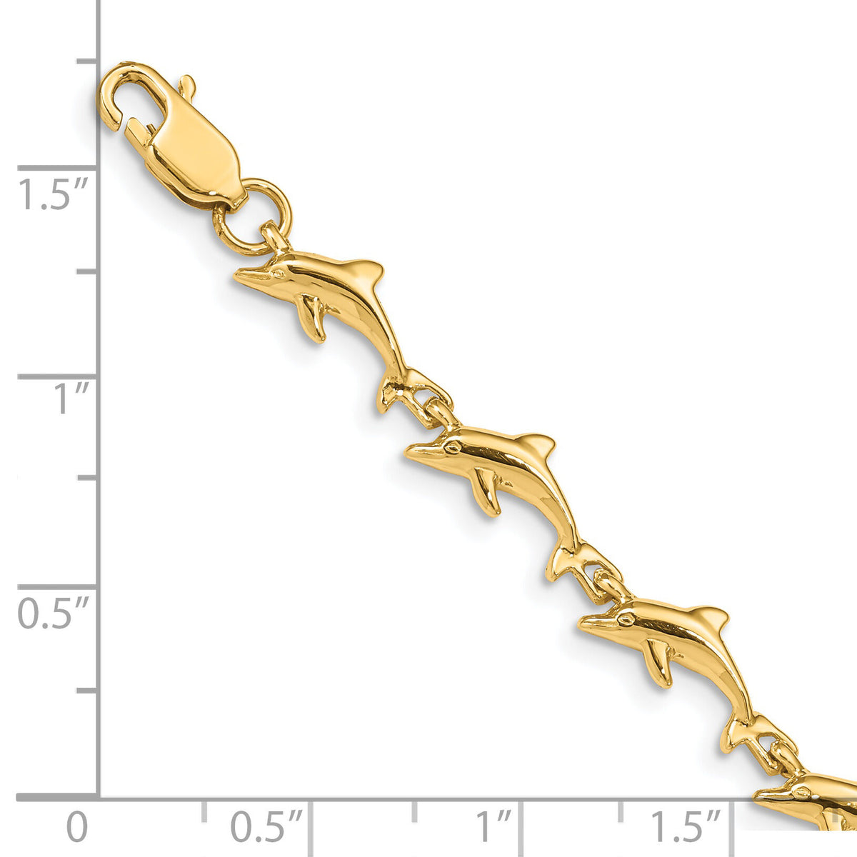 14K Dolphin Bracelet-FB1240-7
