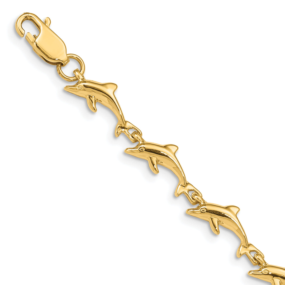 14K Dolphin Bracelet-FB1240-7