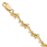 14K Dolphin Bracelet-FB1240-7
