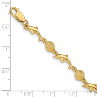 14K Dolphin and Shell Bracelet-FB1246-7