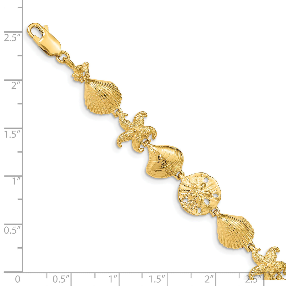 14k Sea Life Bracelet-FB1274-7.25