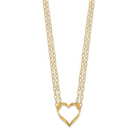 14K Adjustable Double Strand Heart Necklace-FB1296-16