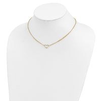 14K Adjustable Double Strand Heart Necklace-FB1296-16