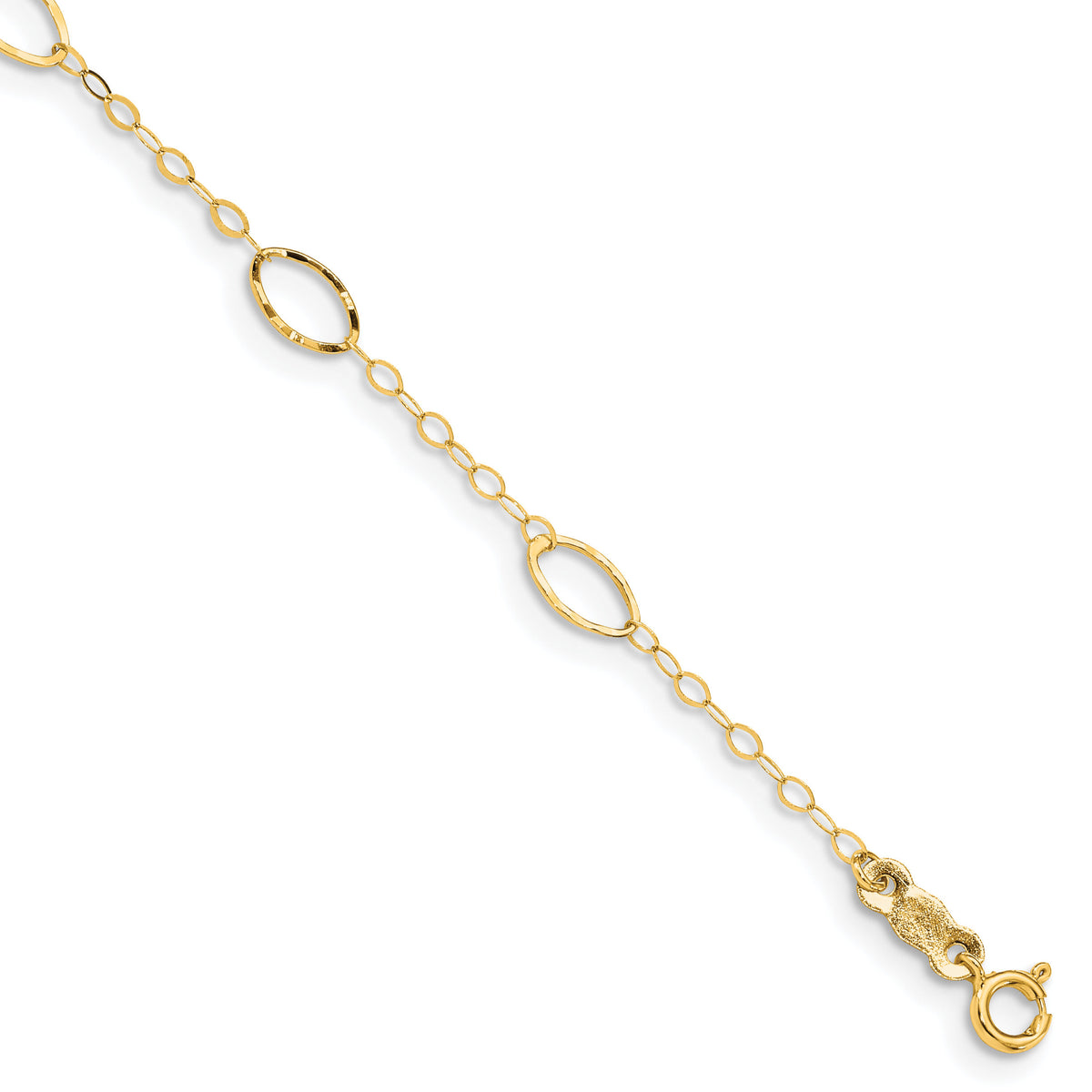 14k Oval Design Diamond-cut Bracelet-FB1314-6