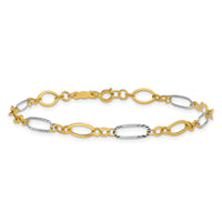 14k Two-tone Oval Link Bracelet-FB1315-7.25