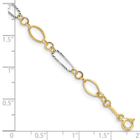 14k Two-tone Oval Link Bracelet-FB1315-7.25