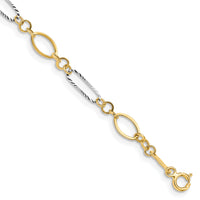 14k Two-tone Oval Link Bracelet-FB1315-7.25