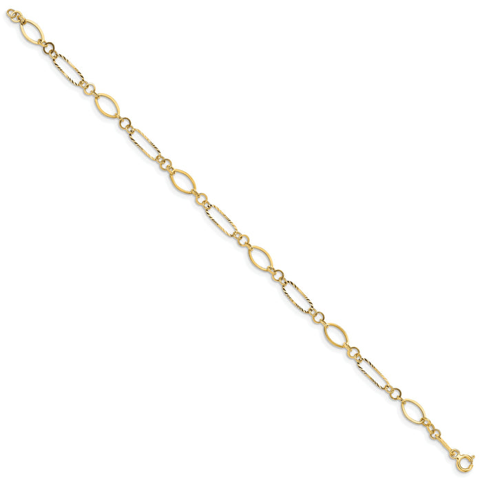 14k Oval Link Bracelet-FB1315Y-7.25