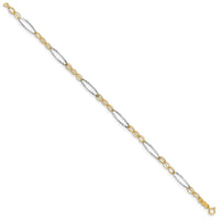 14k Two-tone Oval Design Bracelet-FB1316-7.25
