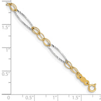 14k Two-tone Oval Design Bracelet-FB1316-7.25